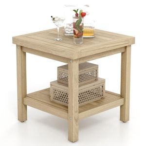 Tavolino da Esterno a 2 Ripiani con Mensola per Veranda, Terrazza o Giardino - Product Image 4