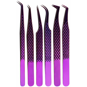 Ensemble de pinces à cils professionnelles en acier inoxydable, pinces de précision pour extensions de cils, isolation de volume, pointe courbée et droite, beauté - Product Image 1