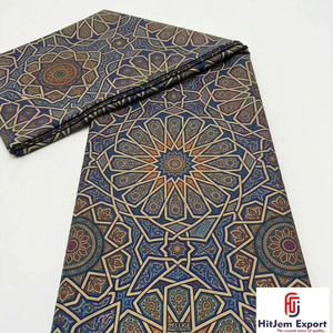 Tela de algodón estampada con cera personalizada de Libia con opciones de logotipo y marca personalizados para fabricantes de prendas de vestir por Hitjem Export - Product Image 6