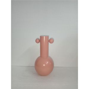Aesthetic Pastel Pink Metal <b>Vase</b> with Handles | Decorative Double Ball Iron <b>Vase</b> Trending Flower Pot for Living Room Decor <b>Vases</b> - Product Image 5