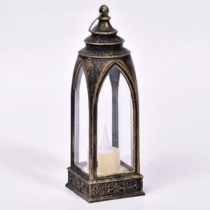 โคมไฟโลหะสีดำพร้อมลายดาวและแผงกระจกใสสำหรับตกแต่งบ้าน - Product Image 1