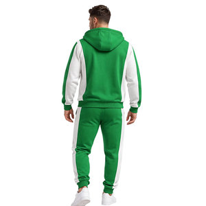 Conjunto de chándal verde y blanco para hombre, sudadera con capucha y pantalones deportivos, ropa deportiva para gimnasio, conjunto informal, ropa deportiva, traje de entrenamiento - Product Image 5