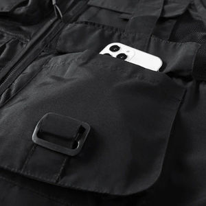 Gilet cargo en toile personnalisé, léger, respirant, sans manches, coupe-vent, sur mesure, style urbain - Product Image 4