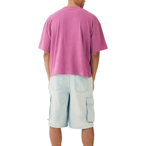 T-shirt surdimensionné court à épaules tombantes en coton biologique 100 % personnalisé avec logo, coupe ajustée, 280 g/m², vente en gros - Product Image 3