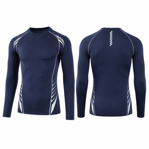 Custom Long Sleeve <b>Compression</b> <b>Shirt</b> <b>Men</b> OEM Athletic Base Layer Gym Running Training Rash Guard Private Label - Product Image 1