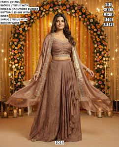 Zarmina Drape kurta/kurti ชุดปาร์ตี้แต่งงานยาวถึงพื้นแบบดั้งเดิมของผู้หญิง - Product Image 1