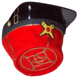 Gorra Kepi Roja 100% Lana, Reproducción Histórica, con Trenza Bordada y Correa de Cuero para la Barbilla, para Reenactment - Product Image 3