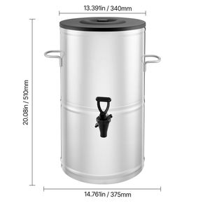 Dispenser in Acciaio Inox da 15L/4 Galloni, Erogatore di Bevande in Metallo 304 con Rubinetto e Maniglia per Bevande Calde e Fredde, Design Elegante - Product Image 5