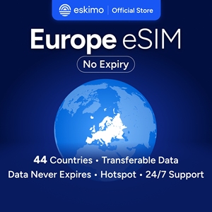 Carte SIM électronique de voyage R-EU-10 Eskimo de haute qualité bleue, sans expiration, données européennes - 10 Go, première carte SIM électronique de voyage au monde, 44 pays - Product Image 1