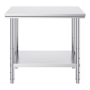 Banco da Lavoro in Acciaio Inossidabile con Capacità di Carico di 317 Kg, 900x600x800mm, 3 Livelli di Altezza Regolabili - Product Image 1