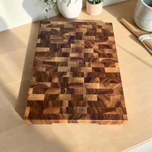 Planche à découper en noyer massif, faite à la main, bloc de boucher épais, planche à hacher en bois, planche de chef professionnelle, cadeau de cuisine haut de gamme - Product Image 5