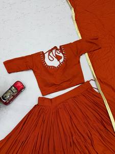 Orange Micro cotton Anarkali <b>Suit</b> With Embroidered Dupatta Floor Length Traditional Wear For <b>Women</b> India Pakistan <b>Wedding</b> - Product Image 6