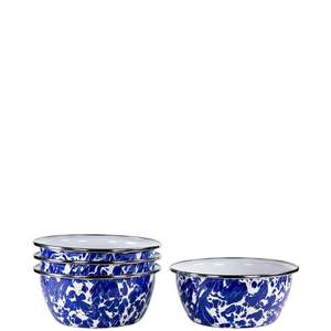 Bol de service émaillé rayé style nordique, durable, décoratif, en métal, pour fruits, écologique, pour cuisine, salade, restauration et événements - Product Image 5