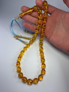 Chapelet de prière musulman en perles de lucite, Tasbih islamique en perles de résine transparente - Product Image 4