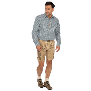 Chemise bavaroise de haute qualité à prix abordable, col rabattu, à carreaux, teinte en fil, infroissable, séchage rapide, décontractée élégante, manches longues - Product Image 3