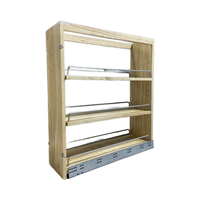 Rails de rangement à double glissière, à fermeture en douceur, en bois, pour armoires de cuisine.
