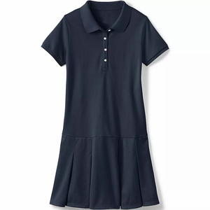Uniforme escolar negro plisado de manga corta para niñas - Product Image 1
