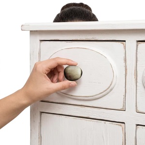 Bouton de meuble rond en fonte avec vis et rondelle pour poignée de meuble, installation facile, style industriel, Beads Art CK 558 - Product Image 2