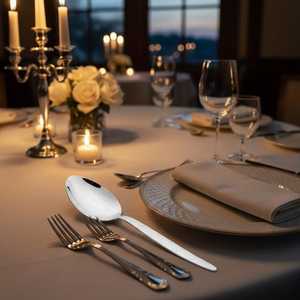 Modern Metal Spoon <b>Set</b> Food Grade Stainless Steel Tableware for Home Hotel Use - Product Image 5