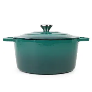 Raylon RTS Non-Toxic 5L 25cm Green Vintage Cast Iron Pots Enameled Cast Iron Covered Round Dutch Oven