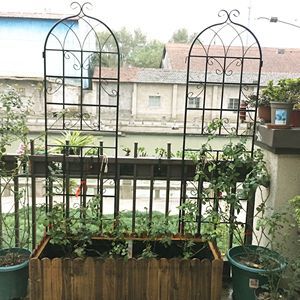 Set di 4 tralicci da giardino in metallo antiruggine neri da 180 cm x 50 cm per piante rampicanti - Product Image 2
