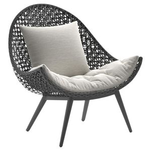 Sillón Moderno con Estructura Metálica y Cuerda Tejida, de Lujo, para Jardín, Hogar, Balcón, Restaurante, Interior y Exterior - Product Image 1