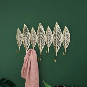 Decorative Leaves Iron Wall Hanger Aureate Finished <b>Coat</b> <b>Hook</b> for Bathroom Home Improvement - Product Image 2