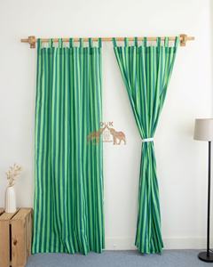 Juego de Cortinas de Algodón con Estampado de Rayas Estampadas a Mano para Ventana y Puerta para el Hogar y la Sala de Estar - Product Image 3