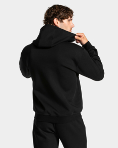 Sudadera con Capucha Negra Gruesa de Felpa con Logotipo Personalizado, Unisex, de Alta Calidad, 100% Algodón, Estilo Corto, para Hombre, con Estampado Puff - Product Image 4