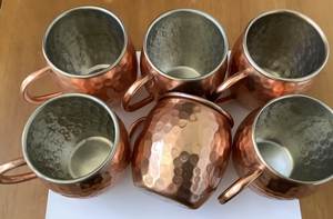 Hammered copper mug <b>set</b> old world drink cups reusable premium <b>beverage</b> <b>serving</b> cocktail mugs durable - Product Image 3