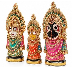 Handmade Metal Religious Figures 1PC Traditional Diwali <b>Decor</b> Tabletop Sculpture for Living <b>Room</b> & Home Office - Product Image 3