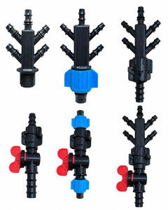 Connecteur d'eau de jardin 5 voies, raccord cannelé 1/2 pouce, en plastique vierge, répartiteur en Y avec filtre intégré, certifié ISO pour l'irrigation agricole - Product Image 2