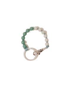 Best Seller Green White Beaded Keychain Bracelet Wrist Strap <b>Key</b> Holder Minimal <b>Car</b> Keyring Stylish Fashion Accessory - Product Image 1