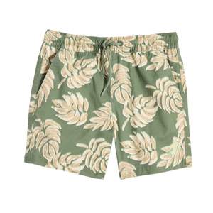 Shorts de bain légers à imprimé feuilles tropicales, prix abordable, design personnalisé, vêtements de plage professionnels, maillots de bain - Product Image 1