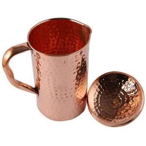 Vente en gros : Grande carafe à eau artisanale en cuivre, finition rustique, saine et écologique, idéale comme idée cadeau, disponible à la vente BB - Product Image 4