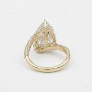 14K Solid Gold CVD Lab Grown Diamond IGI Certified Pear Cut Open <b>Wrap</b> Ring Pave Band Engagement Ring <b>Wedding</b> Bridal Ring <b>Gift</b> - Product Image 6