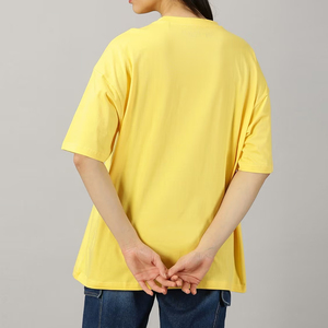 Camiseta Larga de Verano para Mujer, Holgada, Estilo Urbano, Casual, de Color Sólido, Antiarrugas, 100% Algodón, Transpirable - Product Image 2