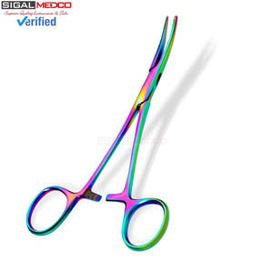 Juego de 2 Pinzas Hemostáticas Manuales Curvas y Rectas de Acero Inoxidable de 7.1 Pulgadas con Bloqueo para Cirugía General - Product Image 4