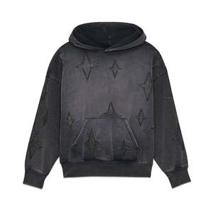 Sweat-shirt à capuche surdimensionné pour homme, gris uni, coton, French Terry, décontracté, pour l'automne - Product Image 2