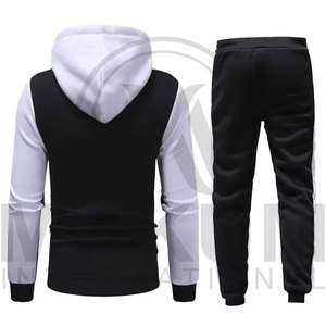 Ensemble de survêtements deux pièces personnalisés pour hommes, avec sweats à capuche zippés confortables, pour l'entraînement, le jogging, la gym et le fitness, grandes tailles - Product Image 5