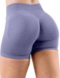 Shorts de yoga pour femmes, personnalisés, sans couture, respirants, couleur unie, taille élastique, poche latérale - Product Image 2