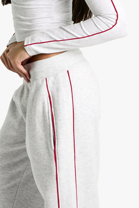 <b>Trousers</b> <b>Elastic</b> <b>Waist</b> Custom High Quality Eco-Friendly Winter Polyester Cotton Blend Fleece High Street Style Wide Bottom - Product Image 4