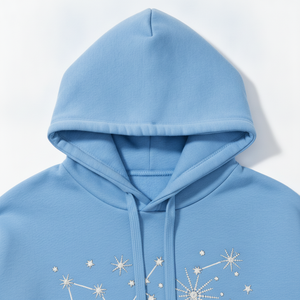 Sudadera con Capucha Bordada con Constelaciones de Estrellas, Unisex, Talla Grande, Informal, Tejida, con Bolsillo Delantero, para Otoño - Product Image 4