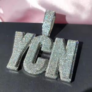 Pendentif Hip Hop de Luxe Unique en Argent 925 Plaqué Or, Diamant Moissanite Taille Ronde avec Breloque Bling pour Fête, Qualité Supérieure - Product Image 4