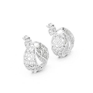 Open Work Designer <b>Stud</b> Earring Women's Push Back <b>Stud</b> Earring Round Moissanite Diamond Wedding Earring Party Wear <b>Stud</b> Earring - Product Image 3