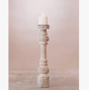 Grand porte-bougie baroque blanc de luxe pour table, à prix avantageux - Product Image 3