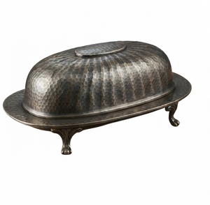 Hammered Design Tabletop Dinnerware Metal Butter Dish <b>Cast</b> <b>Iron</b> Butter Dish Metal Butter Dish Home Kitchen - Product Image 4