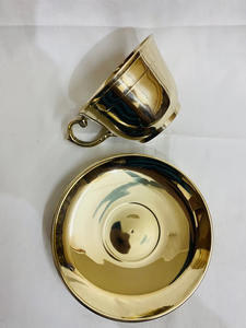 ชุดกาน้ำชาและกาแฟทองเหลืองแท้ทำมือแบบดั้งเดิมของอินเดีย พร้อมที่กรองกาแฟแบบดาบาลา สำหรับส่งออก ราคาต่อชิ้น - Product Image 5