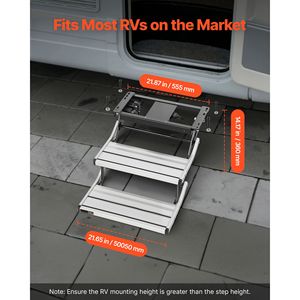 Escaleras Retráctiles Eléctricas de 2 Peldaños para Autocaravanas, Capacidad de Carga de 440 Libras, Escaleras Telescópicas Plegables de Aleación de Aluminio, Accesorios Exteriores para Autocaravanas - Product Image 5