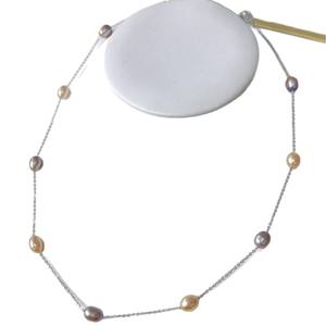 Collier de perles d'eau douce naturelles haut de gamme de 5-4 mm, tissé à cinq couches avec un élégant argent S925, brillant et tendance - Product Image 5